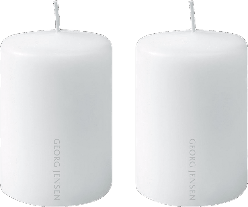 Blockljus Ø60, 2-pack, från Georg Jensen, i färgen White.