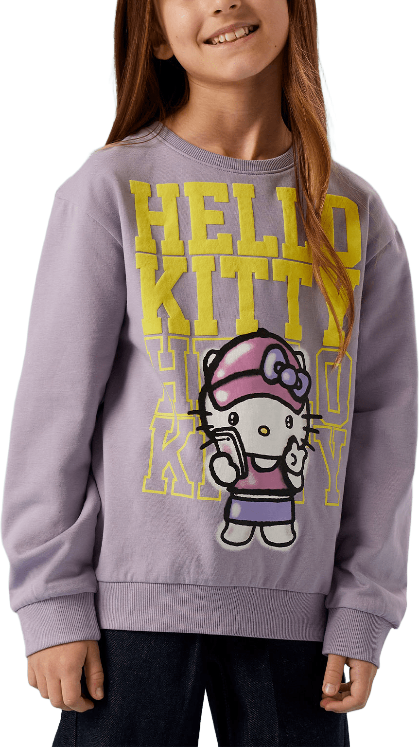 NKFDYO HELLOK NREG SWEAT BRU BOX SKY, från Name It, i färgen Lavender Gray.