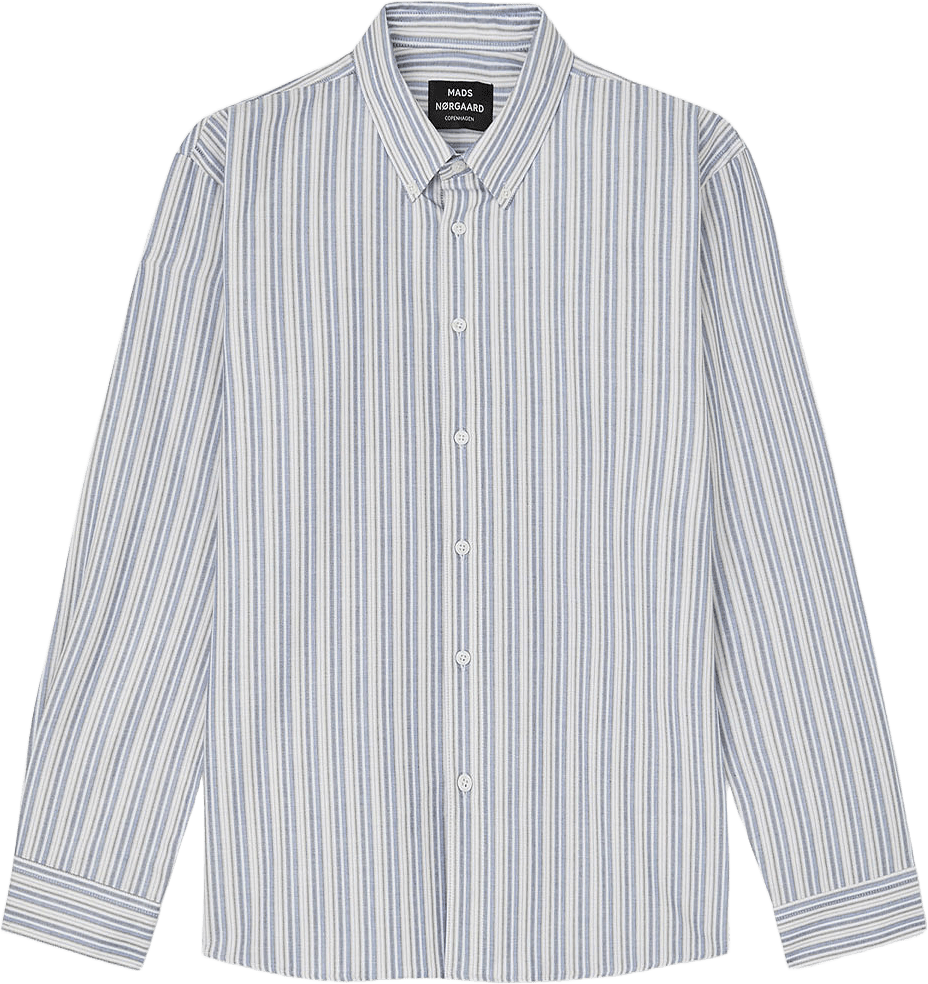 Cotton Oxford Sune Stripe Shirt BD FAV, från Mads Nørgaard, i färgen Bright Cobalt.