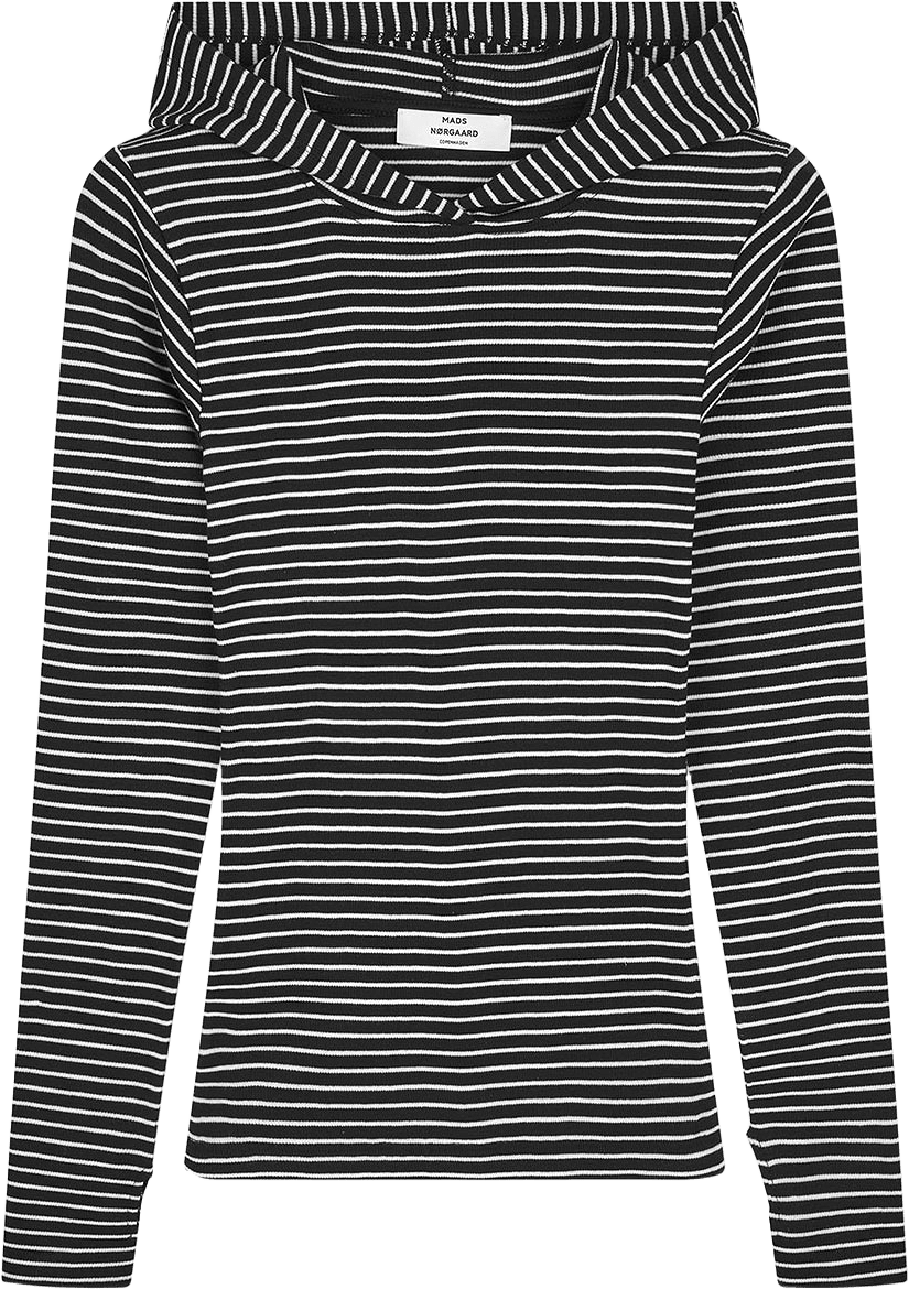 2x2 Cotton Stripe Tutti Hood, från Mads Nørgaard, i färgen Black/Vanilla Ice.