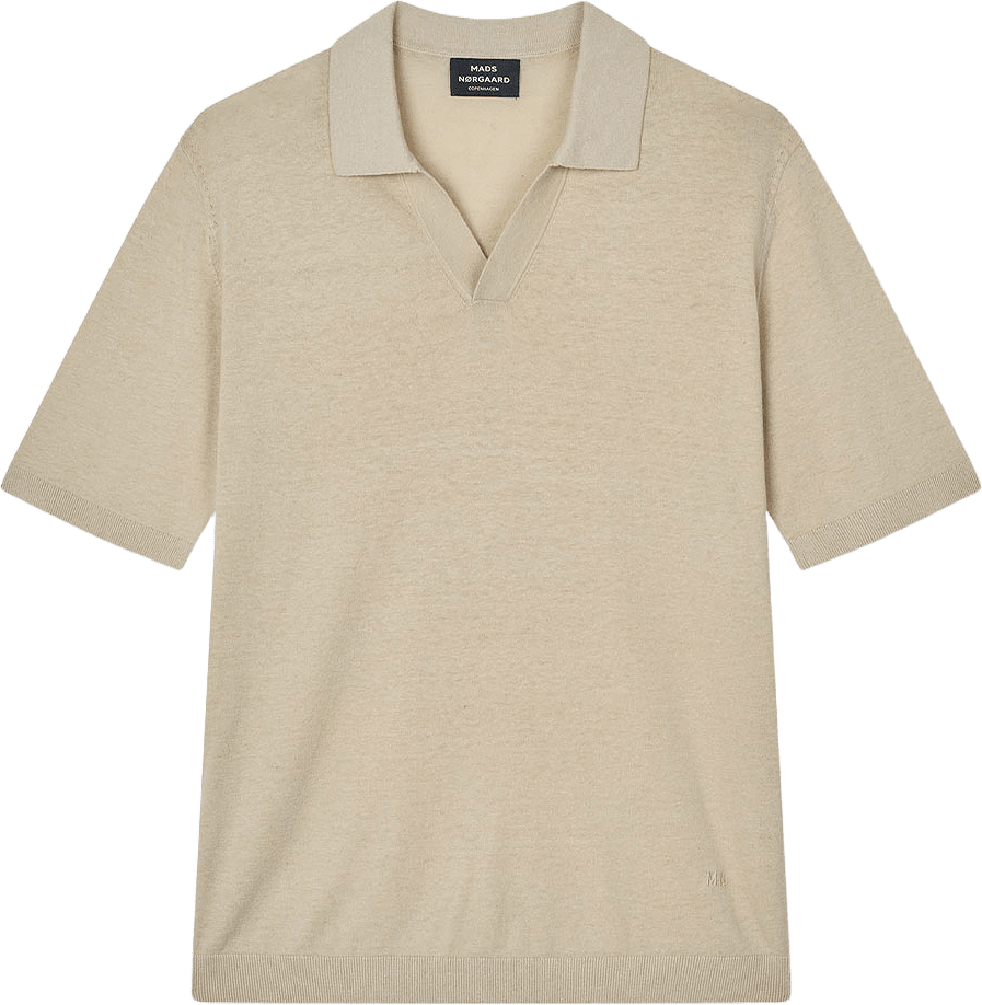 Cotton Lino Theo Polo Knit, från Mads Nørgaard, i färgen Castle Wall.