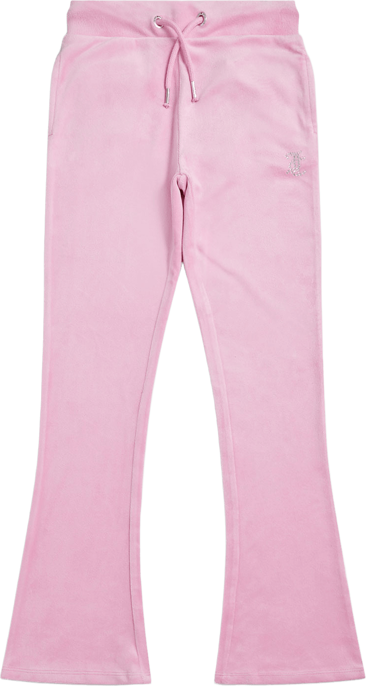 Velour Diamante Boot Cut Jogger, från Juicy Couture, i färgen Pinky Liac Chiffon.