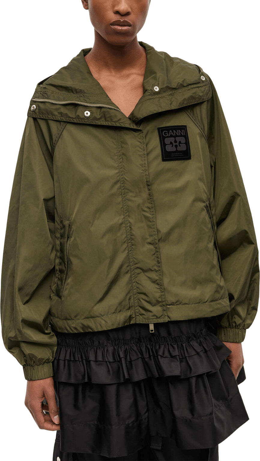 Flyweight Nylon Jacket, från GANNI, i färgen Kalamata.
