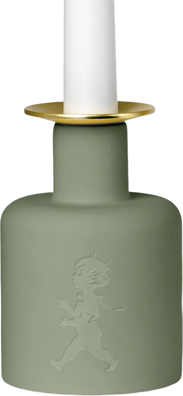 Keramikljusstake grön, från Solstickan Design, i färgen Grön.