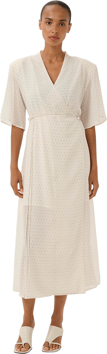 Dorah P Wrap Dress, från Gestuz, i färgen Birch Dot.