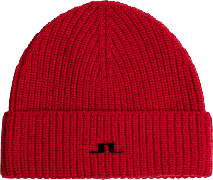 Joan Merino Beanie, från J.Lindeberg, i färgen Barbados Cherry.