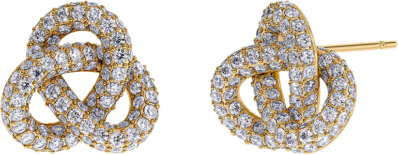 Infinity Knot Sparkle Studs L Gold, från Edblad, i färgen Gold.