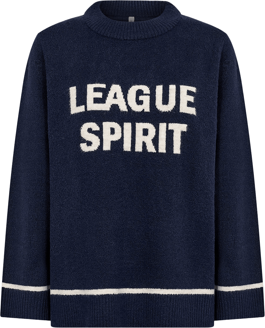 Sc-Orlean 7 Pullover, från Soyaconcept, i färgen Navy Melange Combi.