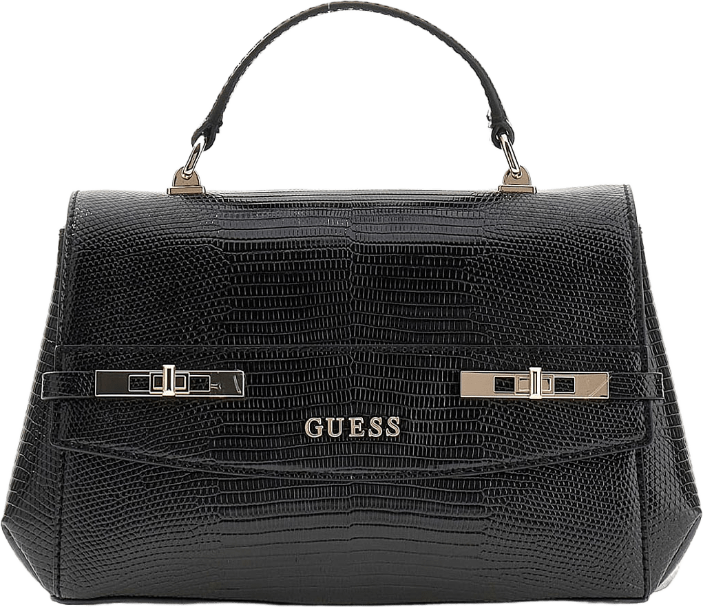 MELINDA TOP HANDLE FLAP, från Guess, i färgen Black.