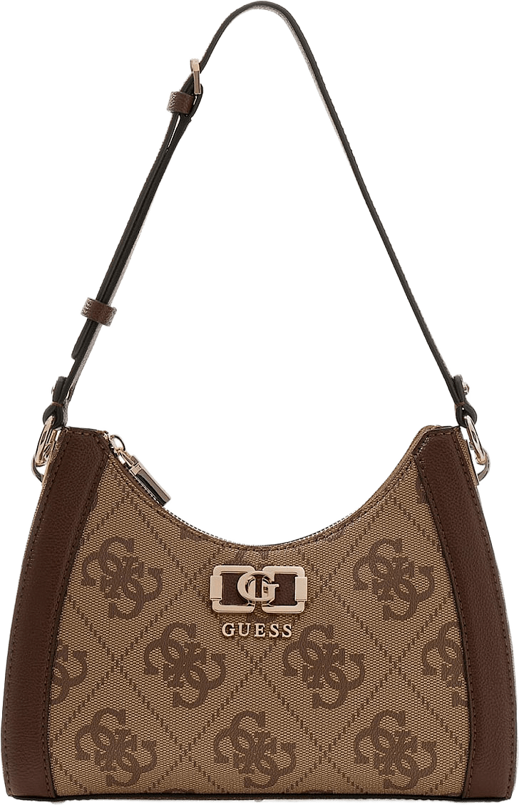 KARNILLA LOGO SHOULDER BAG, från Guess, i färgen Latte Logo/Brown.