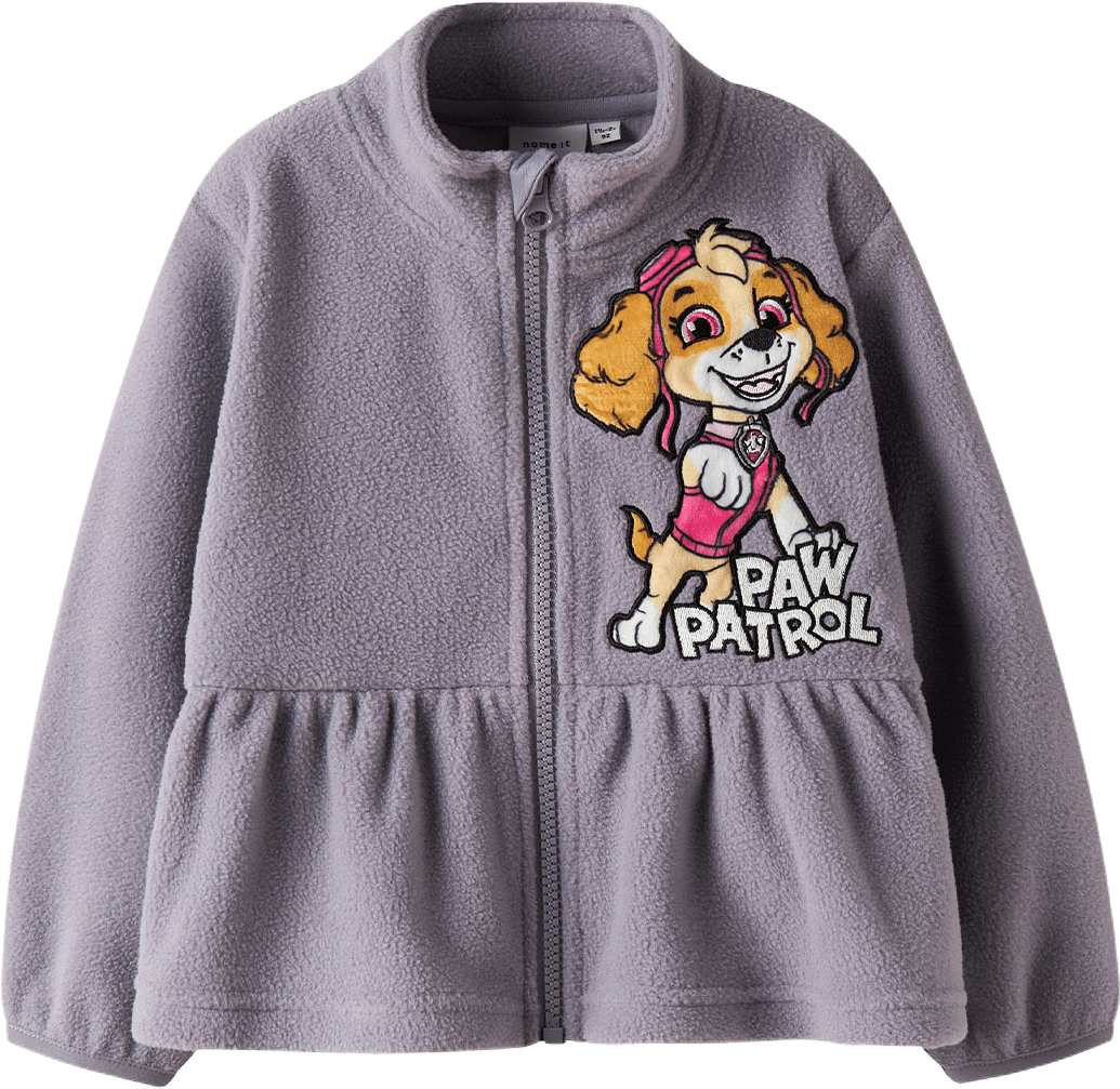 NMFJADDA PAW FLEECE CPLG, från Name It, i färgen Lavender Gray.
