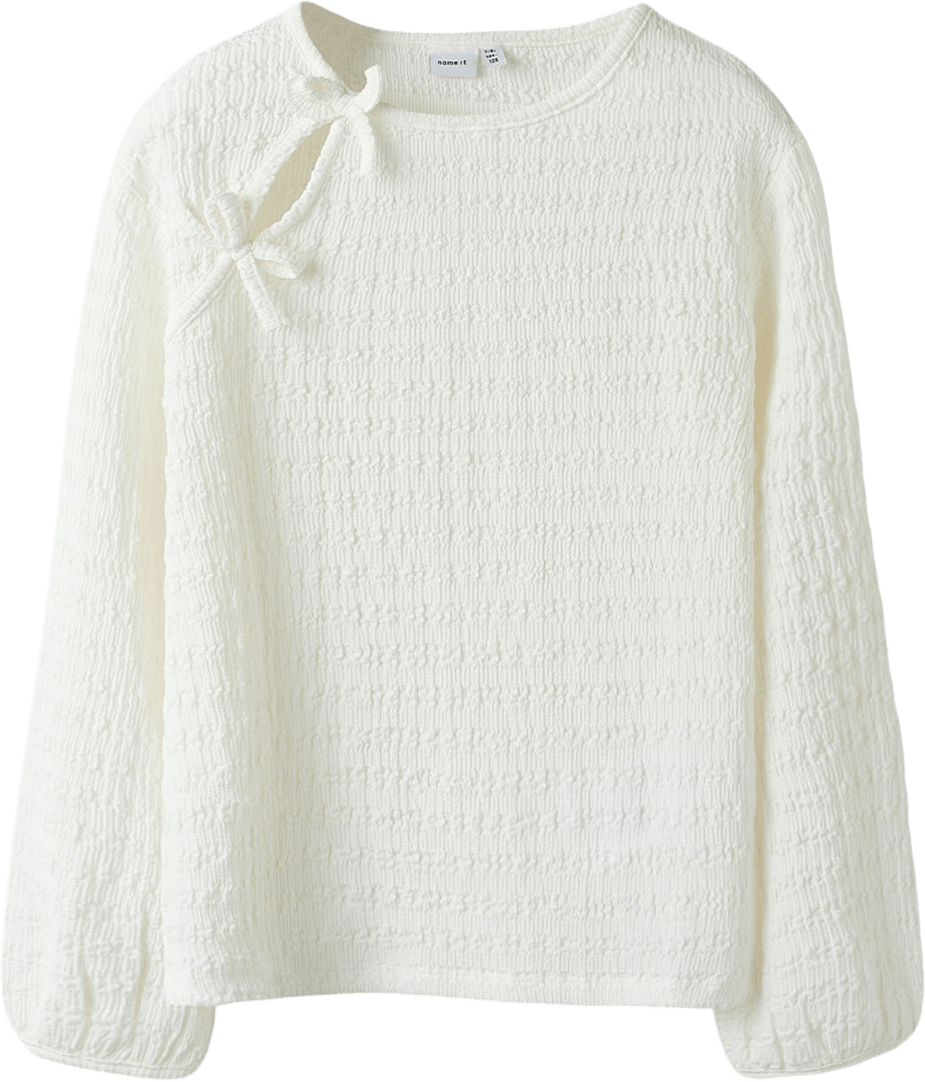 NKFBELINDO LS TOP, från Name It, i färgen Cloud Dancer.