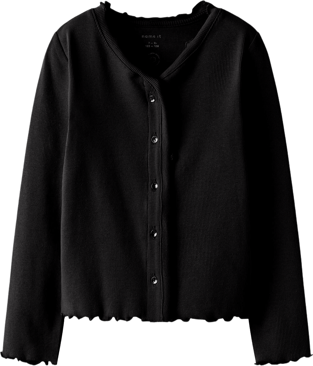 NKFBACDO LS SLIM SHORT TOP, från Name It, i färgen Black.