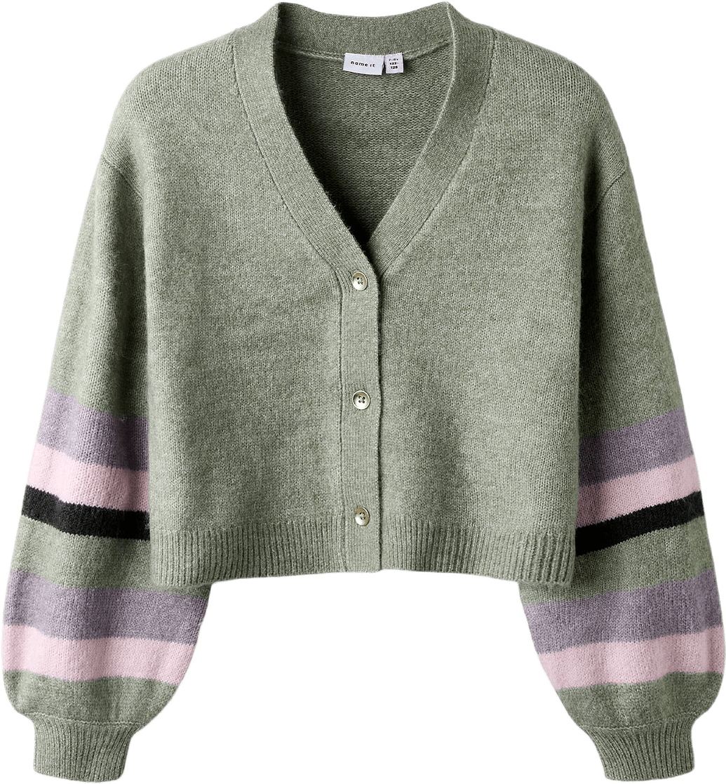 NKFBELEN KNIT CARDIGAN, från Name It, i färgen Shadow.