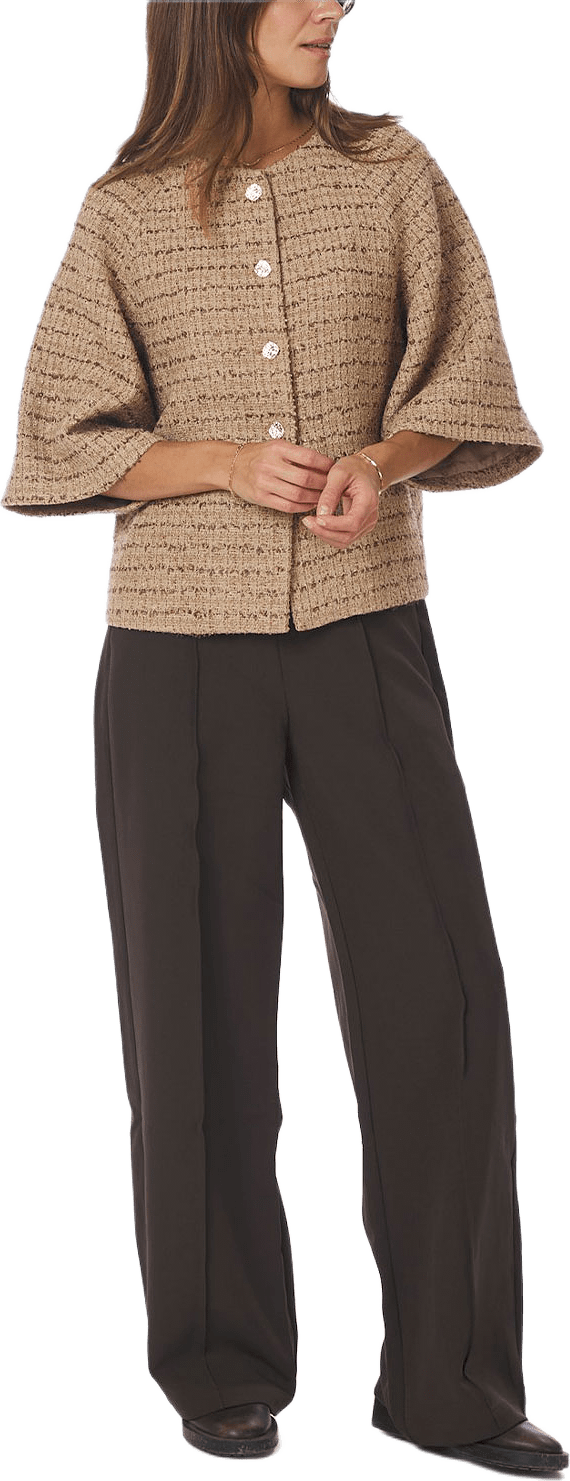 Rosella Boucle Mini Jacket, från Neo Noir, i färgen Taupe.