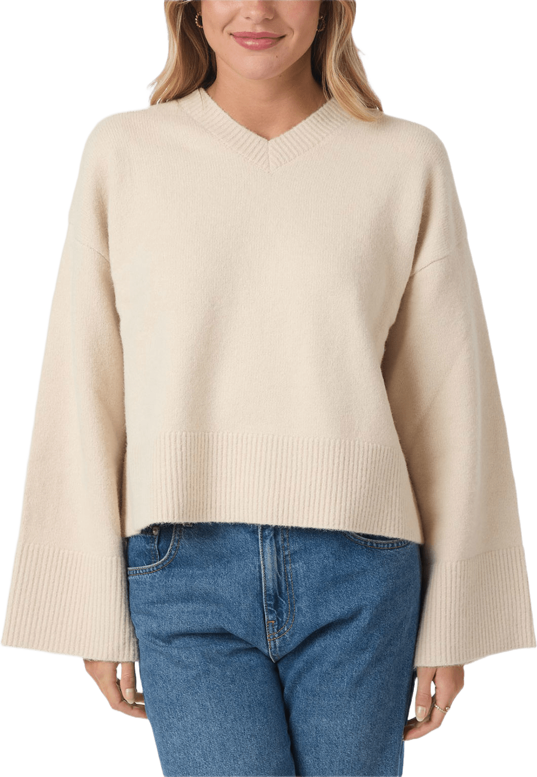 Dova Knit Blouse, från Neo Noir, i färgen Ivory.