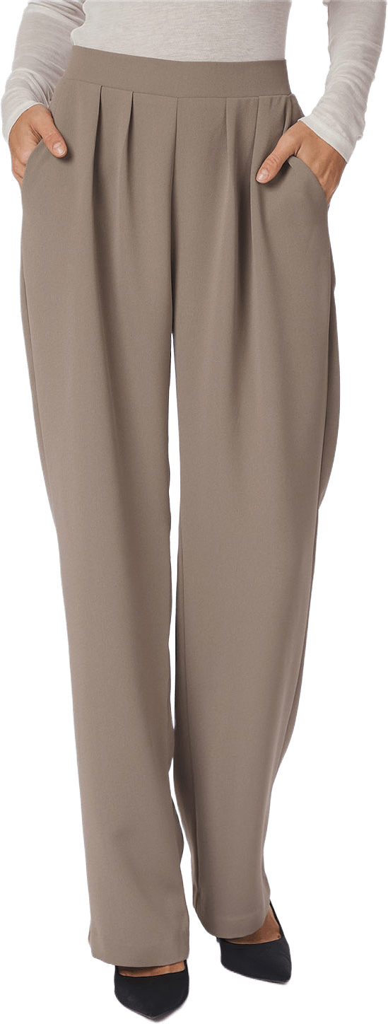 Lunet Crepe Pants, från Neo Noir, i färgen Taupe.
