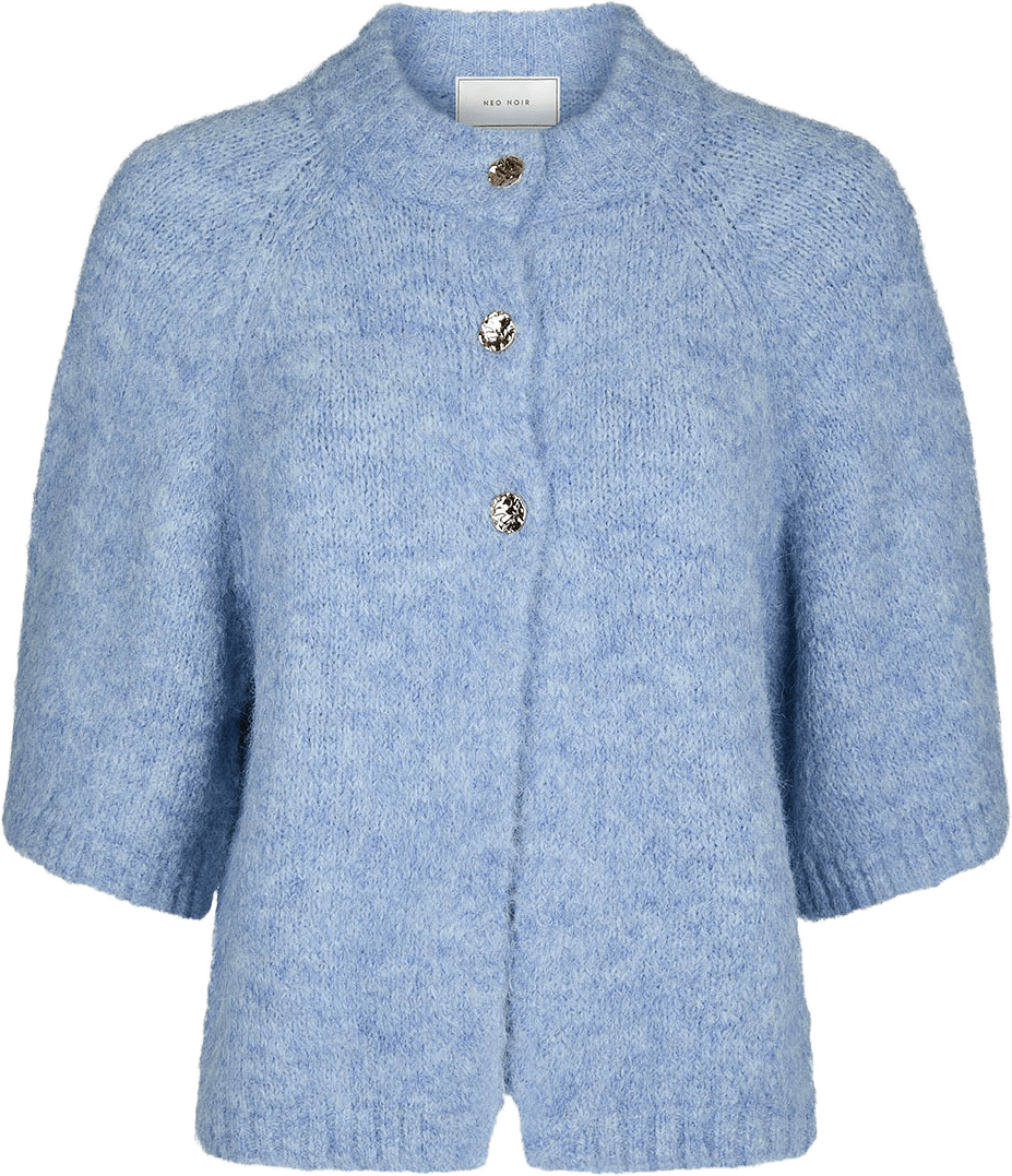 Benuta Fluffy Knit Cardigan, från Neo Noir, i färgen Dusty Blue.