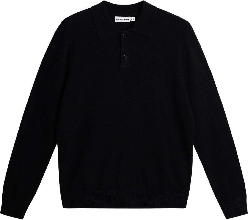 Edgar Knitted Wool Polo, från J.Lindeberg, i färgen Black.