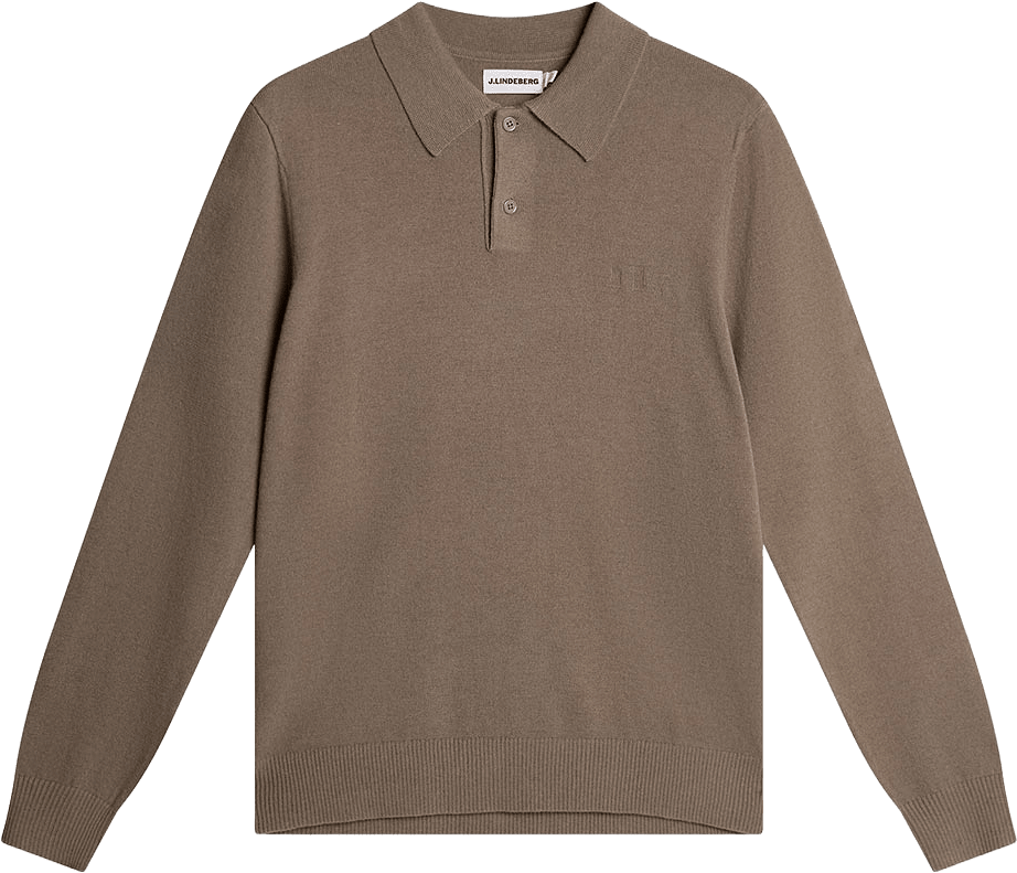Edgar Knitted Wool Polo, från J.Lindeberg, i färgen Brindle.