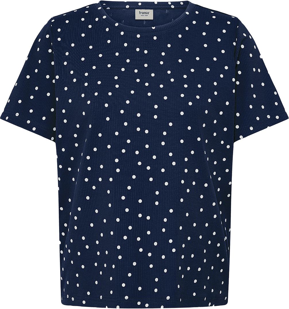TESS TEE 1, från Fransa, i färgen Dot Dots Navy Blazer.