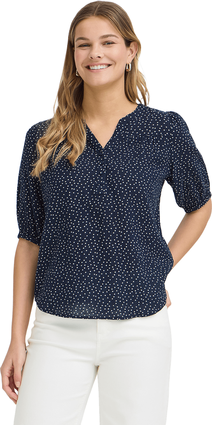 FRBOBBI Blouse, från Fransa, i färgen Dot Dots Navy Blazer.