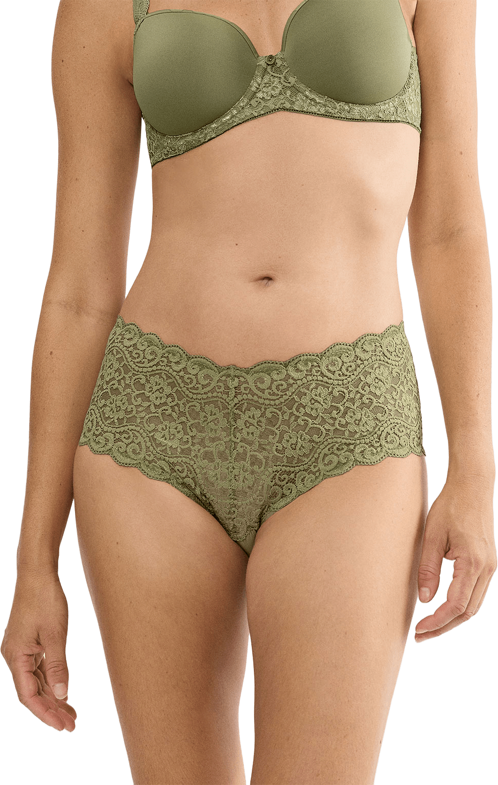 Amourette Maxi Brief, från Triumph, i färgen Olive Gold.