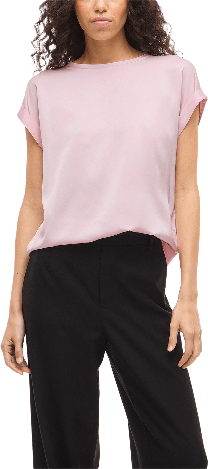 Viellette Kortärmad Satintopp, från Vila, i färgen Cherry Blossom.