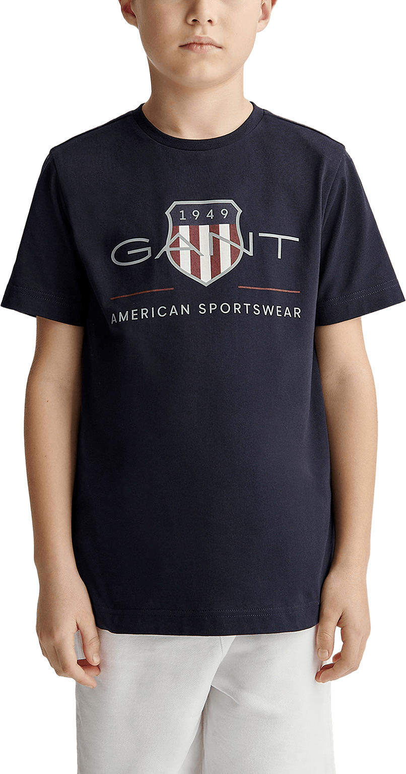 Archive Shield SS T-Shirt, från GANT, i färgen Evening Blue.