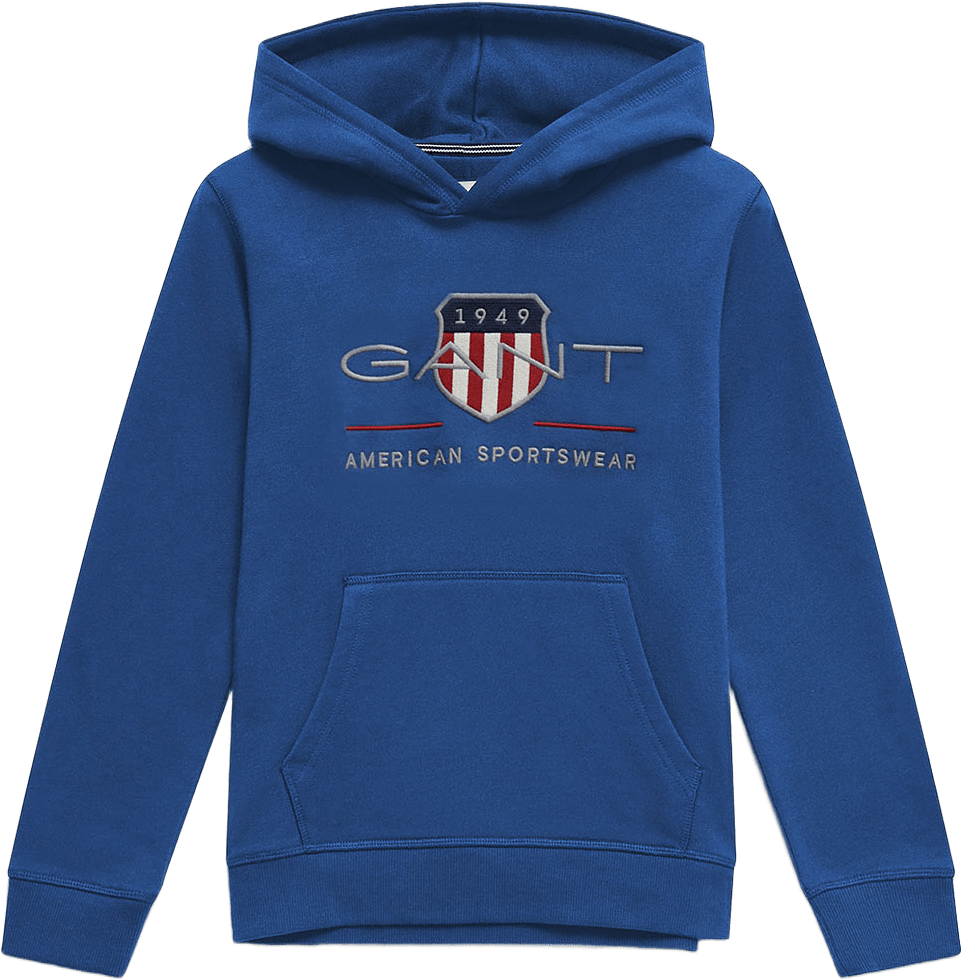 Archive Shield Hoodie, från GANT, i färgen Vintage Blue.