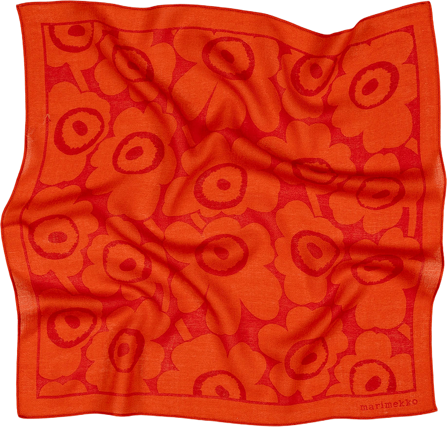 Kuittaus Unikko Scarf, från Marimekko, i färgen Orange, Dark Orange.