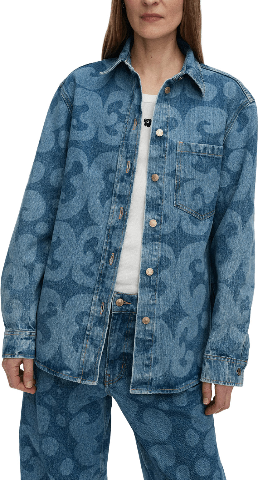 Maridenim Vaihe Keidas Shirt, från Marimekko, i färgen Used Indigo.