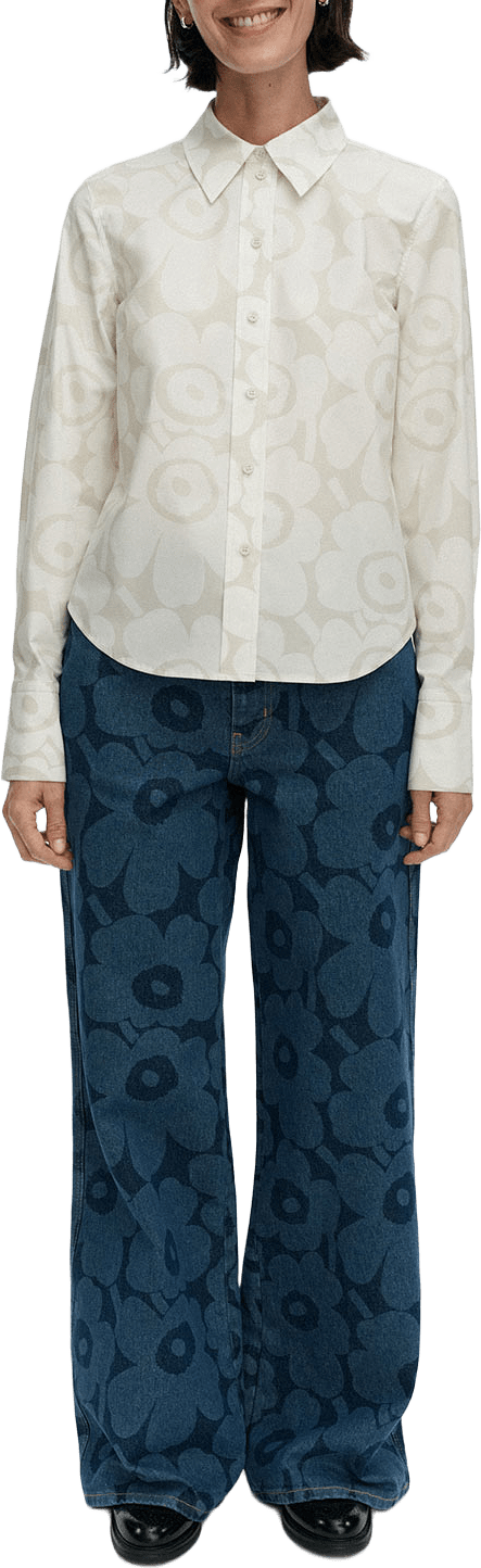 Innota Unikko Shirt, från Marimekko, i färgen Off-white, Light Grey.