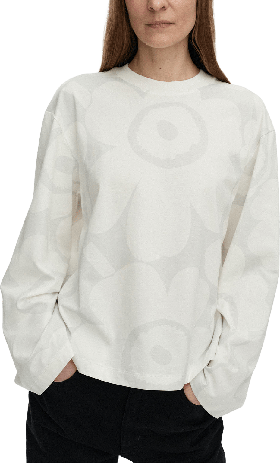 Valkea Unikko Shirt, från Marimekko, i färgen White, Light Grey.