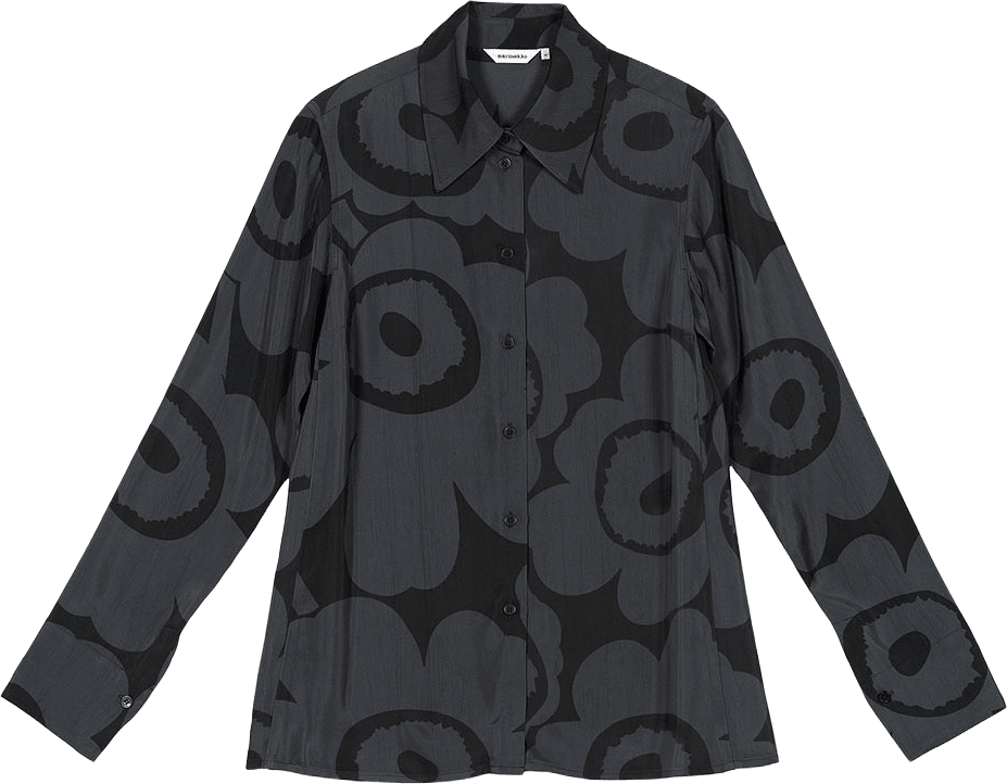 Vivahde Unikko Shirt, från Marimekko, i färgen Black, Dark Grey.