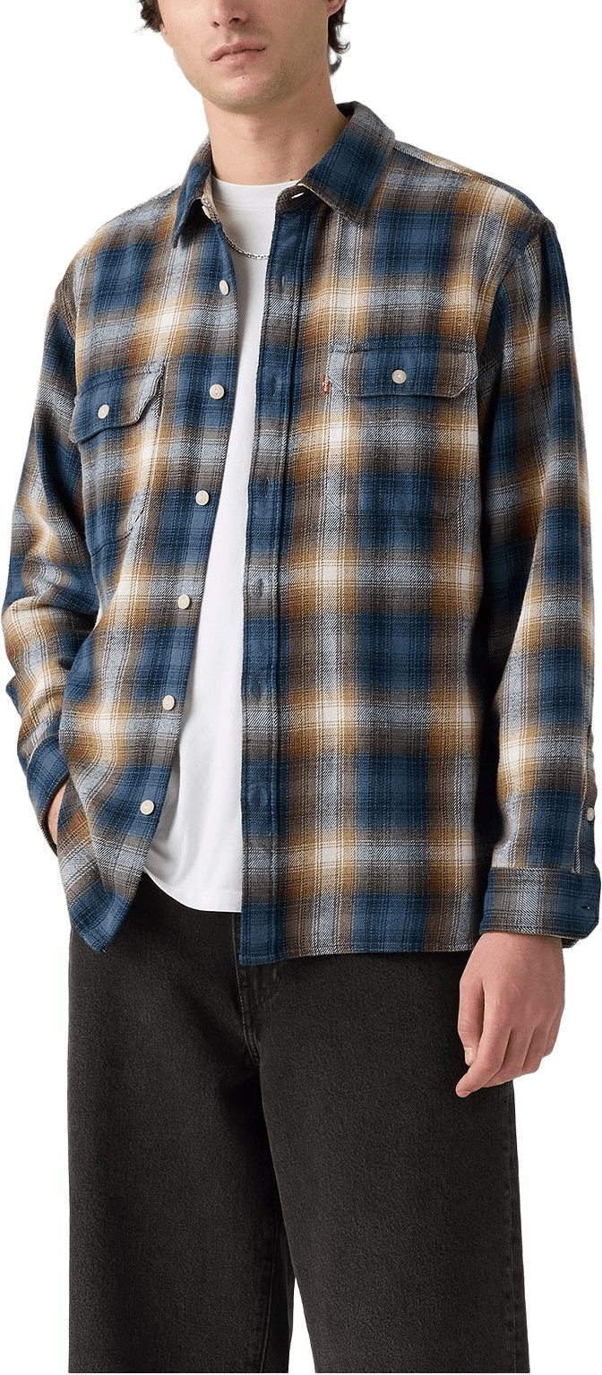 Jackson Worker Overshirt, från Levi's, i färgen Warwick Plaid Vin.