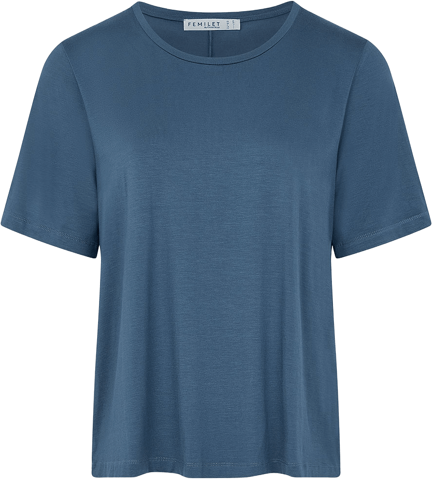 Yara Short Sleeve Top, från FEMILET, i färgen Dark Denim.