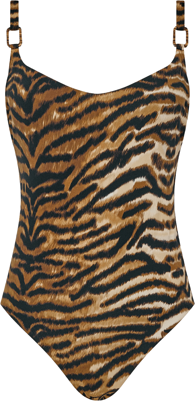 Vita Covering underwired swimsuit, från Chantelle, i färgen Tiger.