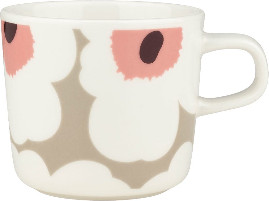 Unikko Coffee Cup 2dl, från Marimekko, i färgen White, Clay, Powder, Dark Wine.