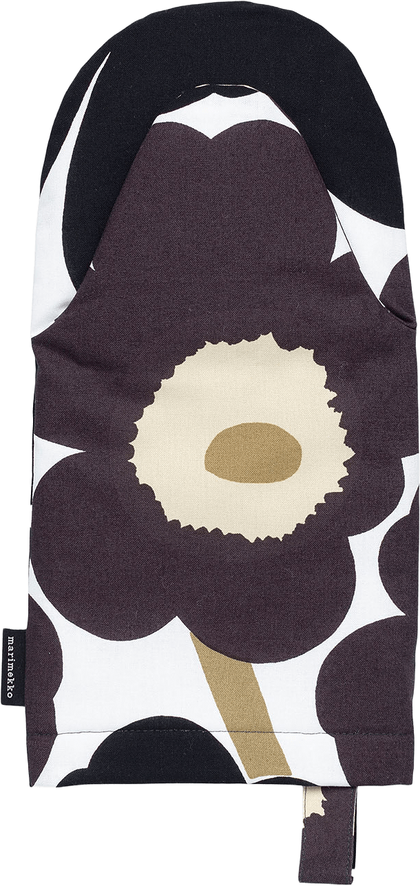Pieni Unikko Oven Mitten, från Marimekko, i färgen White, Dark Grey, Beige.