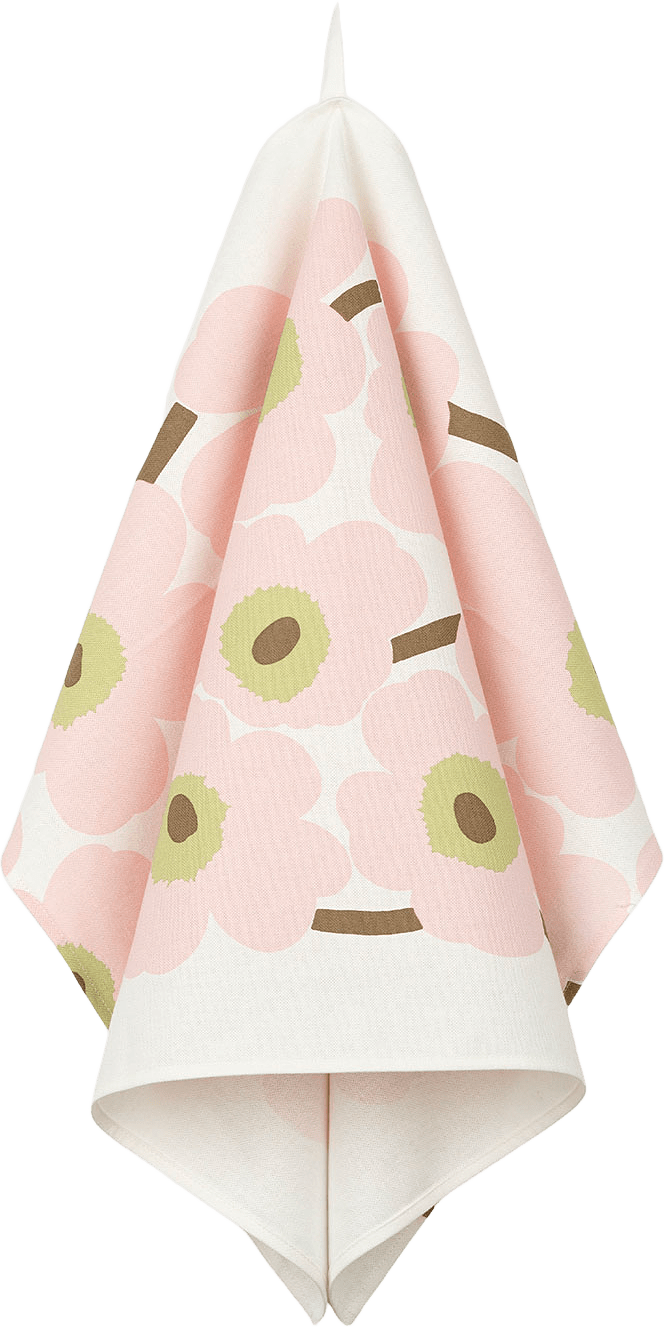 Unikko Tea Towel 43x70cm, från Marimekko, i färgen Off White, Pink, Pear, Sand.