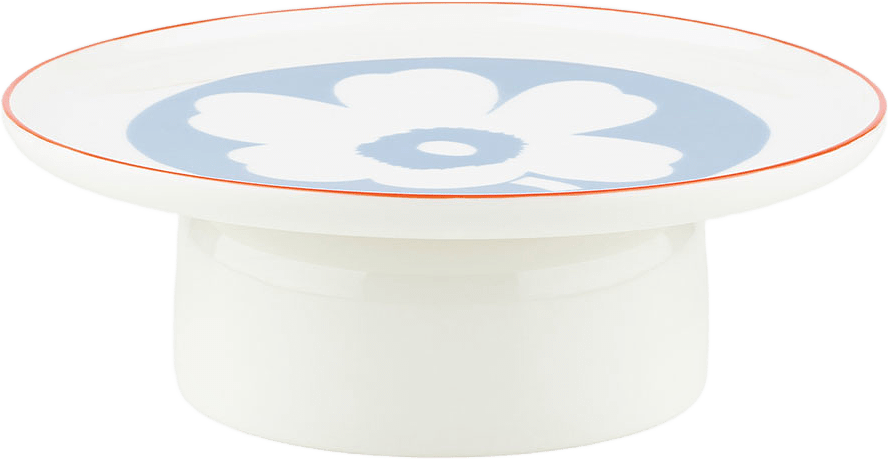 Unikko Serving Item 24cm, från Marimekko, i färgen White, Lt.blue, Orange Red.