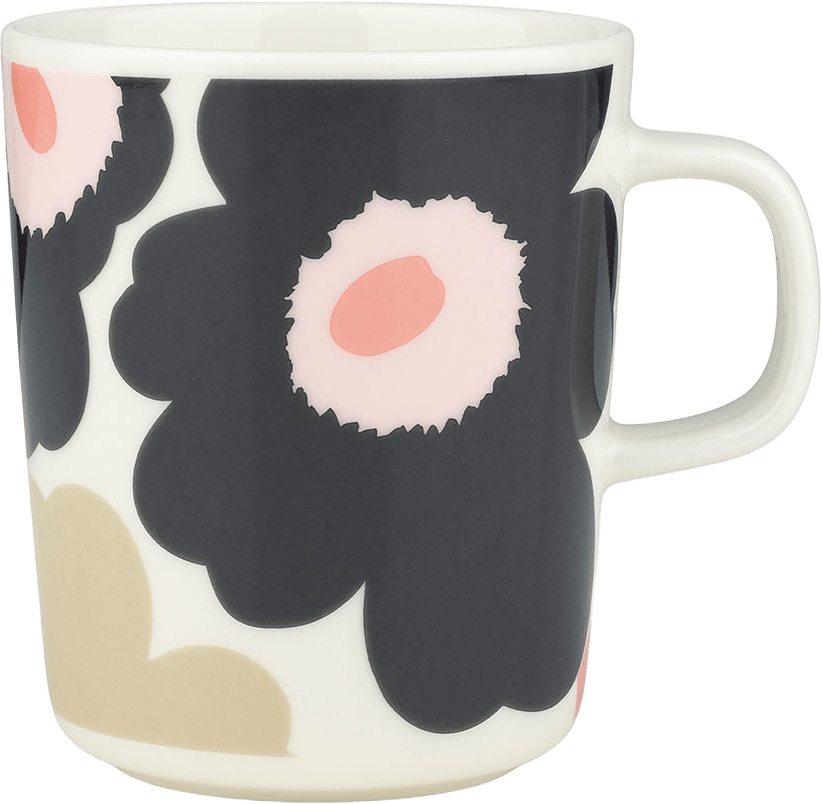 Unikko Mug 2,5dl, från Marimekko, i färgen Off White,charcoal,sand,pink.