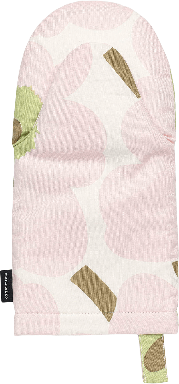 Pieni Unikko Ovenmitten, från Marimekko, i färgen Off White, Pink, Pear, Sand.