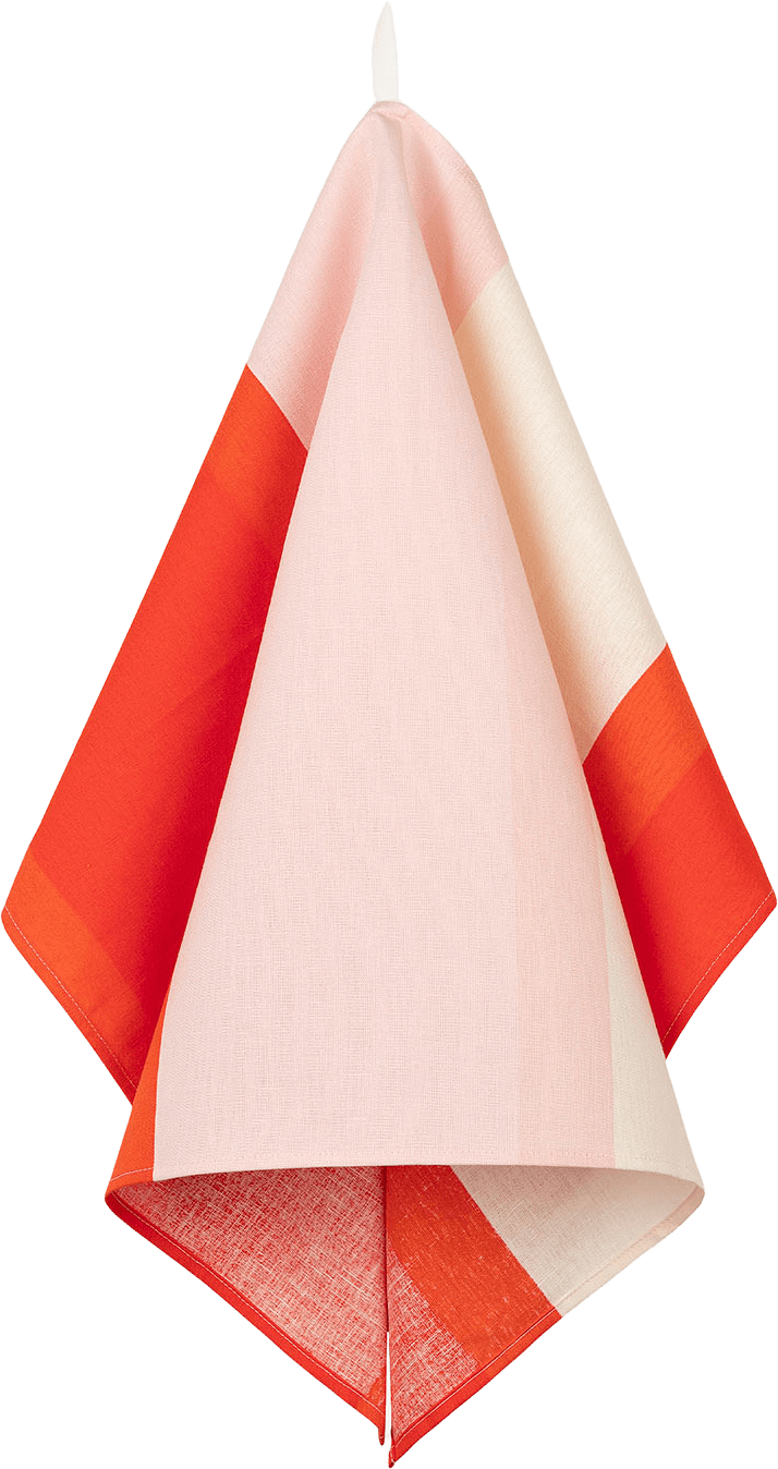 Hennika Tea Towel 47x70cm, från Marimekko, i färgen Off White, Pink, Orange Red.