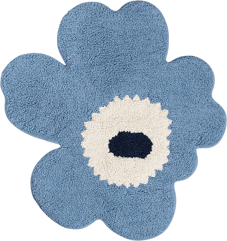 Unikko Bath Mat 73x74cm, från Marimekko, i färgen Lt.blue, Off White, Navy.