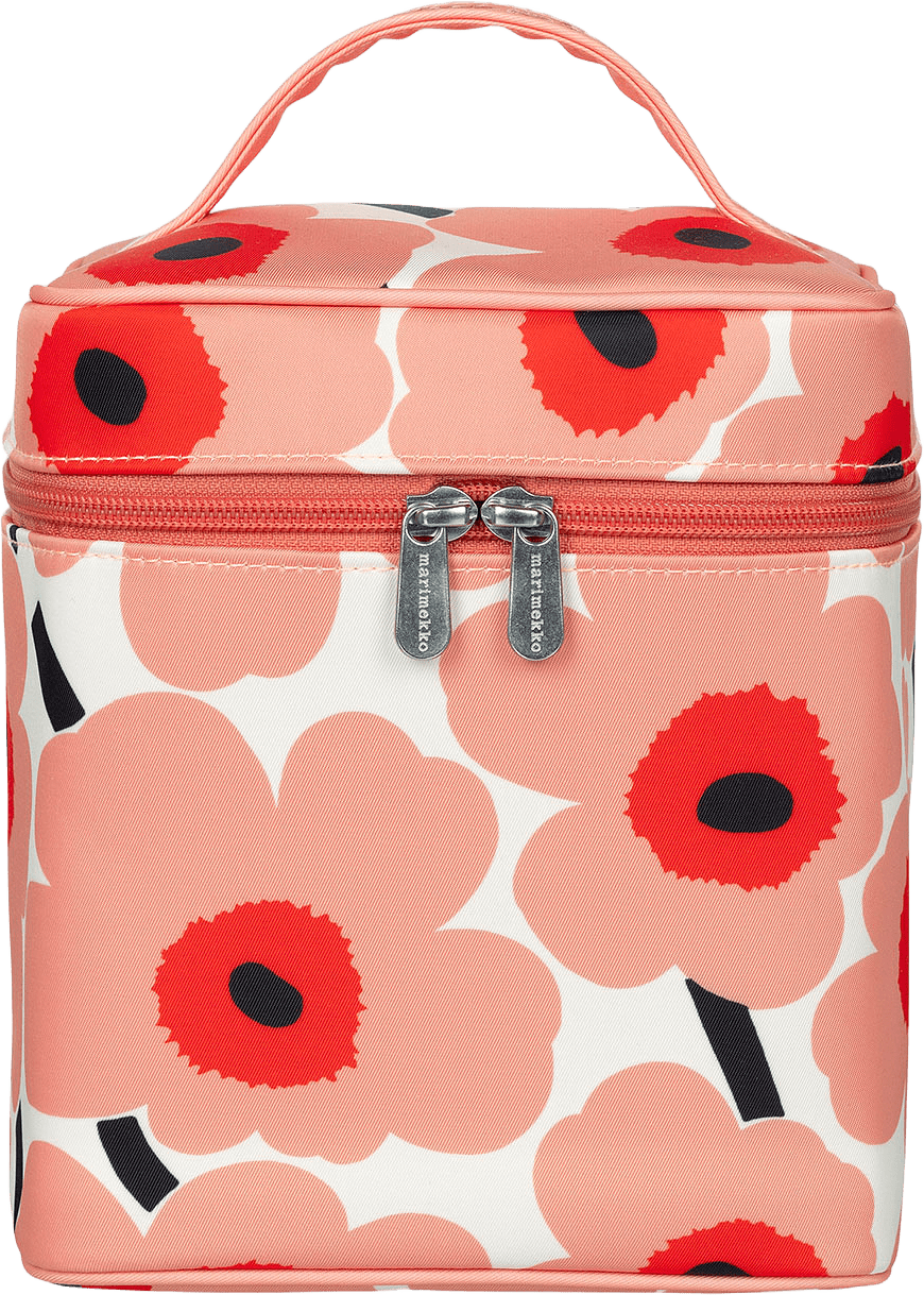 Mini Unikko Otso Cosmetic Bag, från Marimekko, i färgen Offwhite,coral,or.red,charcoal.