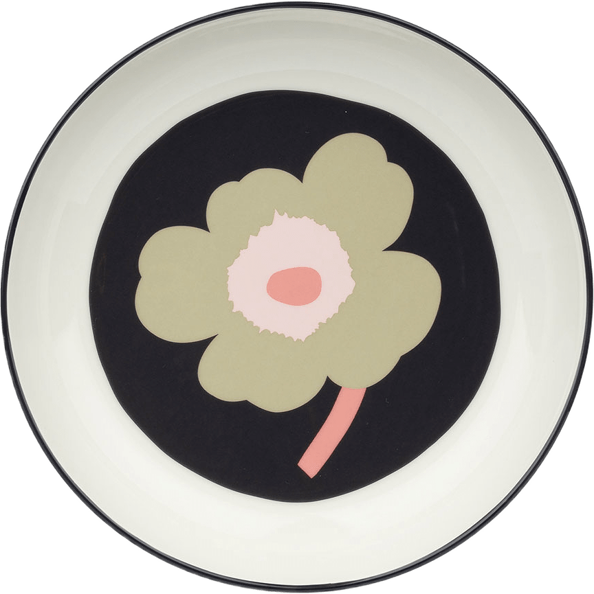 Unikko Deep Plate 20,5cm, från Marimekko, i färgen Off White,charcoal,sand,pink.