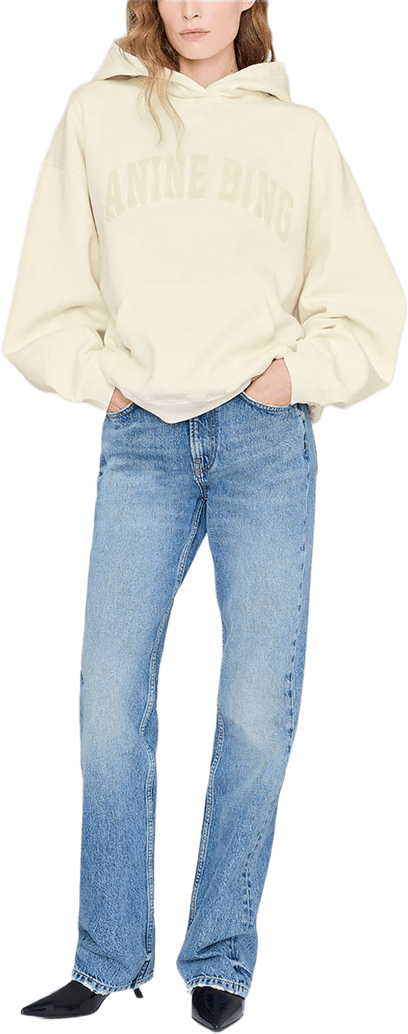 Harvey Sweatshirt, från Anine Bing, i färgen Washed Cream.