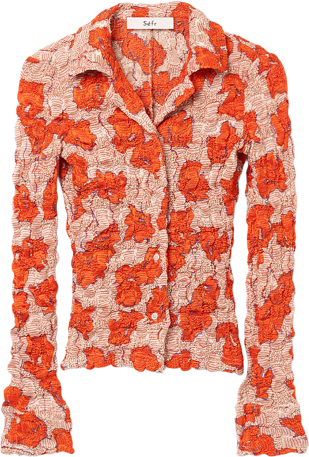 Erin Shirt, från SÉFR, i färgen Crinkled Abstract Flower.